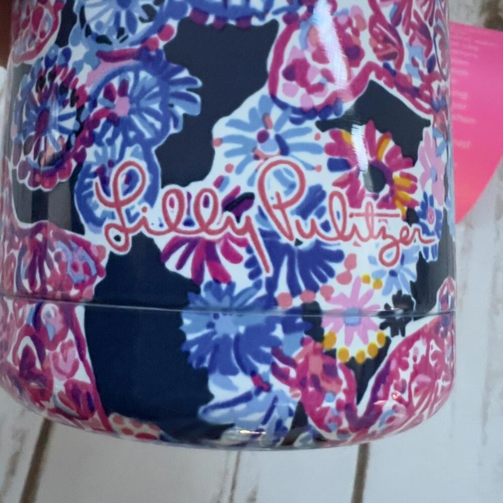 NEW Lilly Pulitzer Koozie Can Holder Cooler Insulated Turtle Tumbler Blue NWT - Picture 2 of 6
